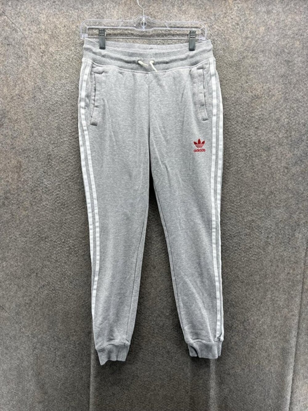 Adidas Jogger Pants Womens Small Gray Pharrell Williams 3 Stripe Trefoil Gym